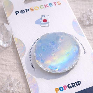 Opal irisierende Mond Edelstein Druzzy Holographische Achat Geode inspiriert Popsocket