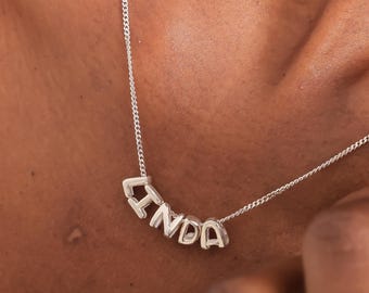 Personalized 3D Letter Necklace, Custom Bubble 3D Initial Charm, 3D Letter Necklace, Bubble Name Necklace, Personalized Jewelry,Gift For Her