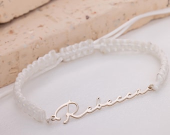 Personalized Name Bracelet, Dainty Name Bracelet, Personalized Name Jewelry, Custom 925 Silver Nameplate Bracelet, Friendship Bracelet Women