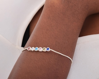 Personalized Family Birthstone Bracelet, Custom Birthstone Jewelry, Multi Birthstone Bracelet, Chakra Compatible Stones, Mothers Day Gift