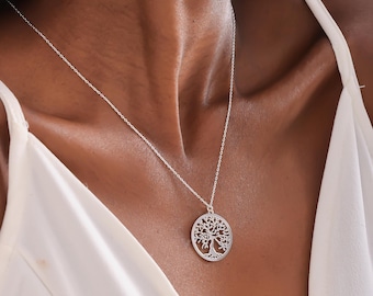 Handmade Tree of Life Necklace, Boho Jewelry, Tree of Life Pendant Sterling Silver, Family Tree Pendant, Gift for Her, Mother's Day Gift