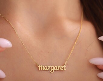 Personalized Lowercase Name Necklace, Custom Minimalist Jewelry, Handmade Dainty Pendant, Gift for Women, Mom, Bridesmaid, Anniversary Gifts