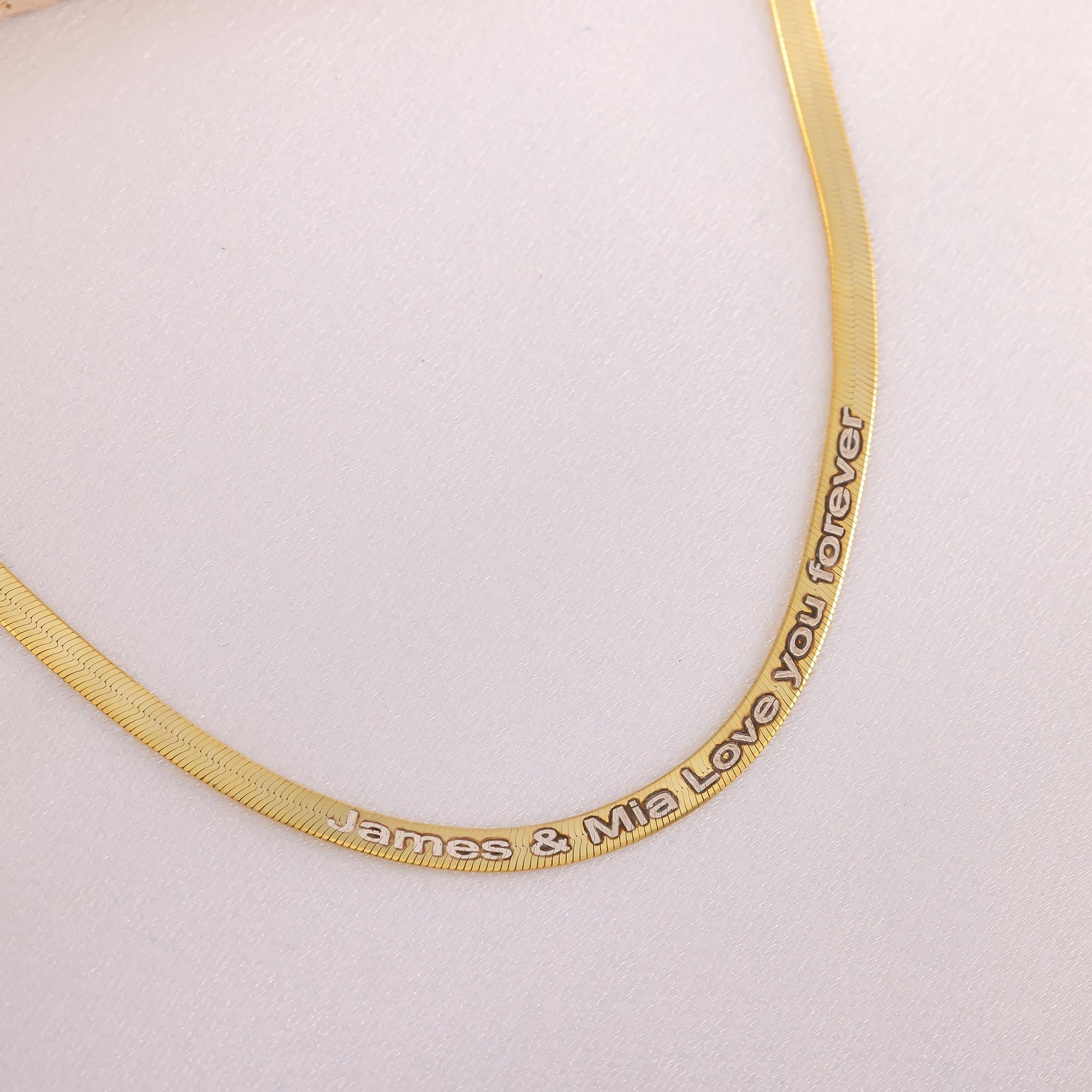 Herringbone Personalized Necklace, Herringbone Chain Custom Necklace, Trending Herringbone Chain Necklace, Mother's Day Gift, Gift for Her