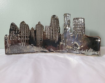 Vintage Ceramic Raku Fired Skyline of Louisville, KY