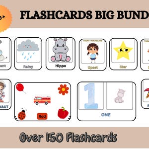 Voorschoolse Flashcard-bundel - Preschool Learning Bundle Flashcards-Montessori-flashcards voor peuters- Educatieve kaarten voor kinderen - Bestverkopende kaart