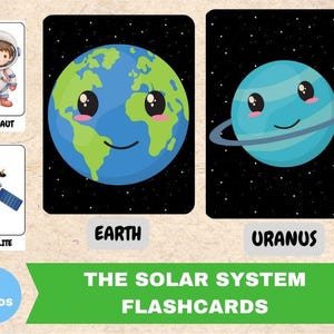 Solar System Flashcards , Space Flashcards, Planet Flashcards, Science Montessori Materials, Flashcards ,Flashcards Printable ,Digital kids