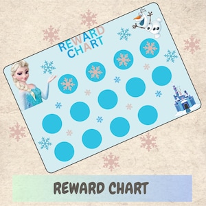 Frozen Reward Chart - Routine Sticker Chart for Kids -Toddler Goal Chart -Behaviour Daily Chore Chart - Instant Download Printable