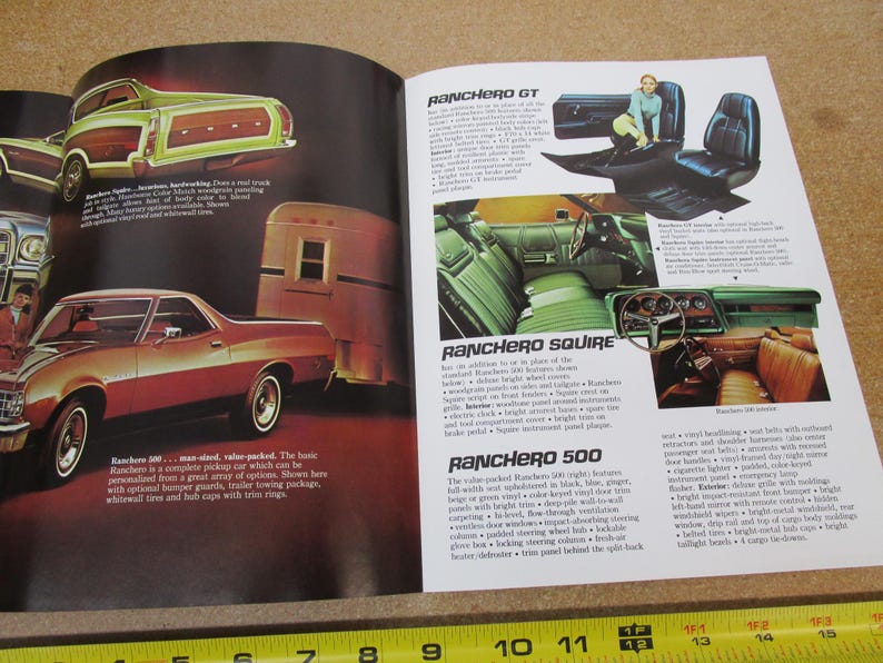 1973 Ranchero Model Kit Vintage 1973 Ford Ranchero Sales Brochure 6 Page Folder Original ...