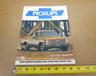 vintage 1976 Chevrolet Pickup truck C10 Silverado sales brochure 12 page Original literature car