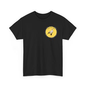 Sekretärin Vogel | Vorder- und Rückendesign, Afrika Unisex aus schwerer Baumwolle T-Shirt, Freizeitkleidung, Vogel-Liebhaber-Geschenk, umweltfreundliche Mode, Arche Nova