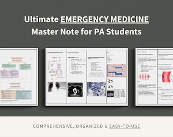 Emergency Master Note Study Guide, Physician Assistant, Nurse Practitioner, Medical Student, PANCE, PANRE