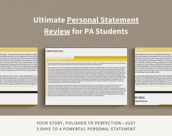 PA School Personal Statement Review, Pre-PA Editing, Revision & Assistance