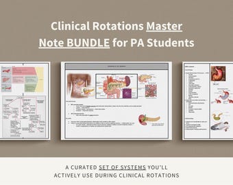 PA Student Clinical Master Note Bundle, Infectious Disease, Emergency Medicine, Gastrointestinal (PDF)