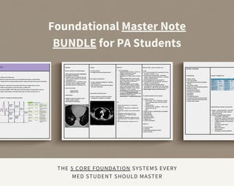 PA Student Foundation Master Note Bundle, Cardiology, Pulmonary, Hematology (PDF)