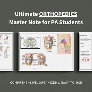 Könnte beinhalten: Ein Satz von drei illustrierten Anatomie-Diagrammen für PA-Studenten. Die Diagramme behandeln die Anatomie der Ellenbogen-, Knie- und Hüftgelenke. Jedes Diagramm enthält detaillierte Diagramme und Beschriftungen der Knochen, Bänder und Muskeln.