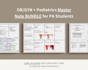 PA Student Women's Health Master Note Bundle, Obstetrics, Women’s Health, Pediatrics (PDF)