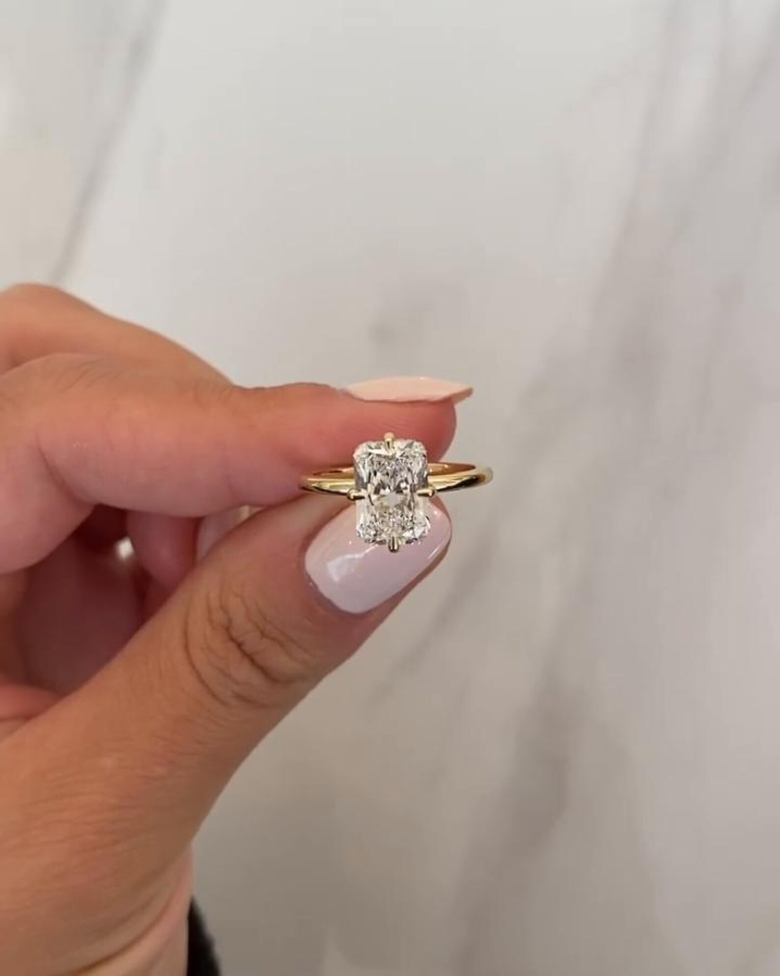 2.50 Carat Radiant Cut Hidden Halo Lab Grown Diamond Engagement Ring ...