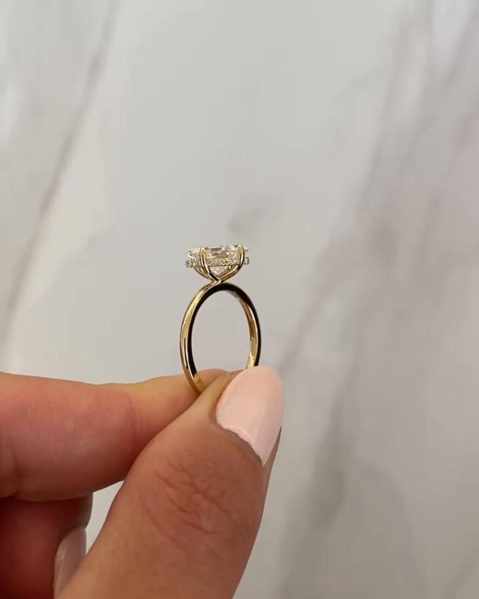 2.50 Carat Radiant Cut Hidden Halo Lab Grown Diamond Engagement Ring ...
