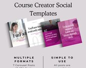 Course Creator Social Media Posts, Coaching Templates, Canva Designs