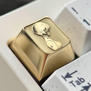 Rei Ayanami Artisan Custom Metal Anime Cherry Keycaps