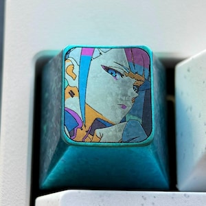 Lucy Titanium Artisan Custom Metal Anime Color Cherry Keycaps