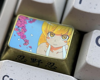 Oshino Shinobu 1.5U Titan Artisan Benutzerdefinierte Metall Anime Farbe Kirsche Tastenkappen