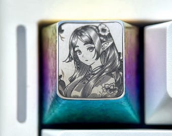 Frieren Präzision gravierte 1U Titan Artisan benutzerdefinierte Metall Anime Farbe Kirsche Tastenkappen