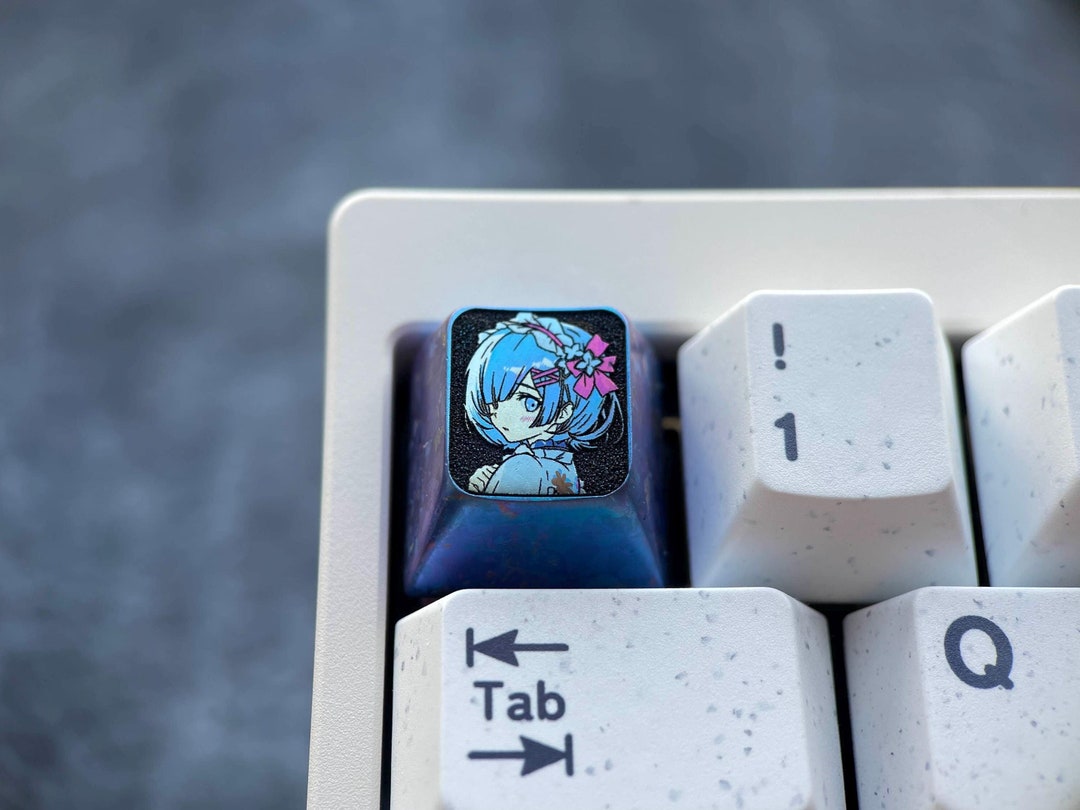 Rem Ver. A Titanium Artisan Custom Metal Anime Color Cherry Keycaps - Etsy