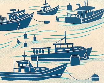 Lobster Boats Postcard