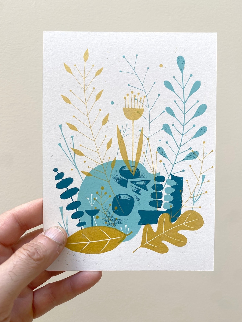 Cartão Postal Serigrafia Crânio de Primavera imagem 1