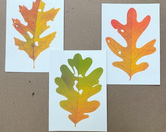 3 Leaves Print Set