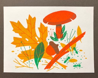 Mushroom Leaf Postcard