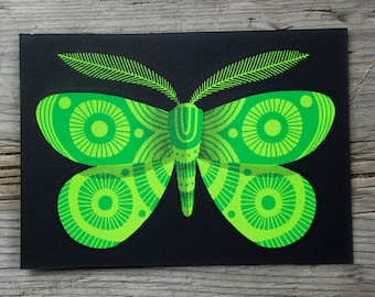 Moth Postcard / Glow in the Dark