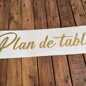 Wedding seating chart sticker, decoration to stick on the bride and groom's sign, personalized sticker on wood, mirror image 4