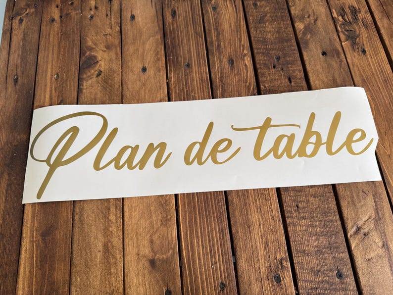Wedding seating chart sticker, decoration to stick on the bride and groom's sign, personalized sticker on wood, mirror image 4