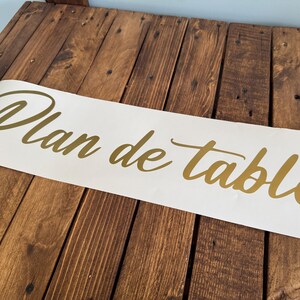 Wedding seating chart sticker, decoration to stick on the bride and groom's sign, personalized sticker on wood, mirror image 5