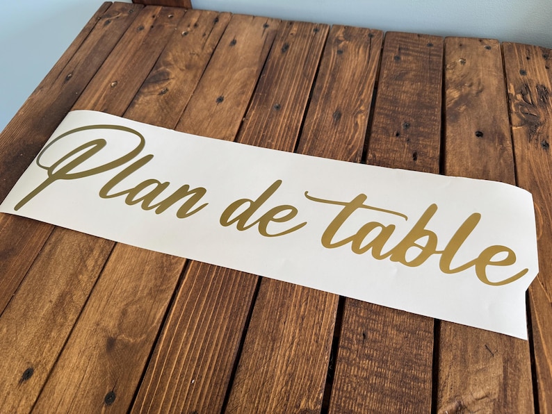Wedding seating chart sticker, decoration to stick on the bride and groom's sign, personalized sticker on wood, mirror image 5