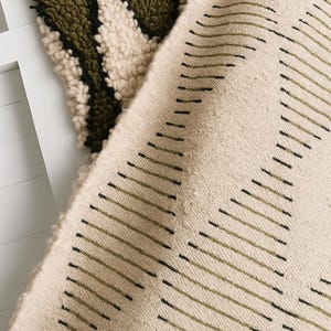 traditional handmade rug with wool, colored with natural grasses /
