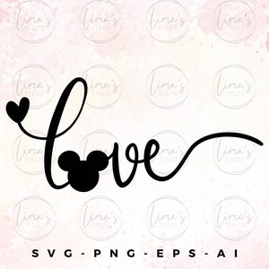 Mouse Love SVG: Valentine&#39;s Day Heart Ears (Digital Files)