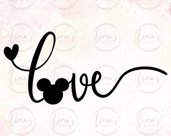 Mouse Love SVG: Valentine's Day Heart Ears (Digital Files)