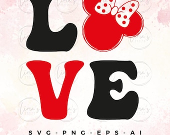 Mouse Head Love SVG: Valentines Day Design (Digital Download)