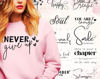 Motivational Quotes SVG Bundle: Positive Cricut Cut Files (Digital Download)