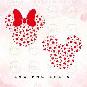 Mouse Head Valentine SVG: Heart Design (Digital Files)