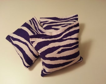 Purple Zebra Stripe Trio Catnip Pillow Puffs Kitty Cat Toy