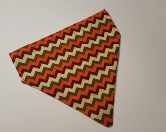 Harvest Fall Chevron Over the Collar Slide On Dog Bandana