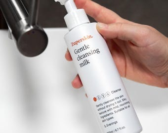 Nettoyant naturel pour le visage laiteux nettoyant doux hydratant pour le visage pour peau sensible pH neutre nettoyant sans savon 6,7 fl oz / 200 ml