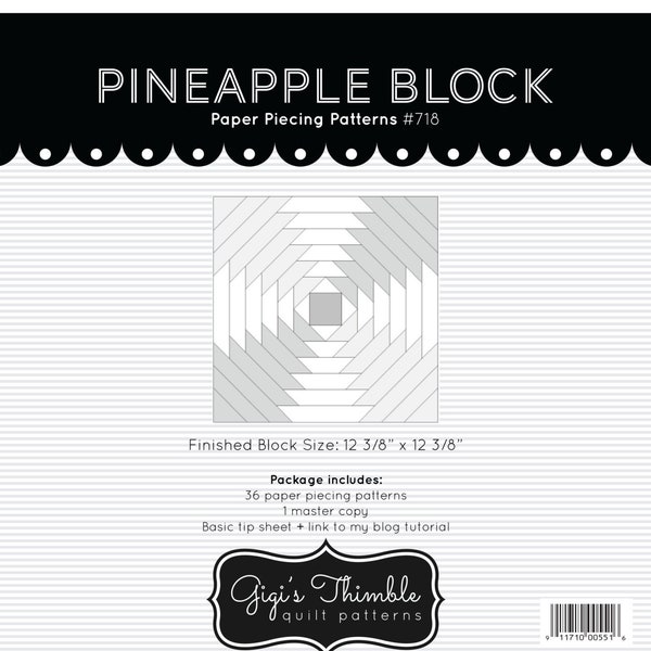 Pineapple Block Paper Piecing Patterns