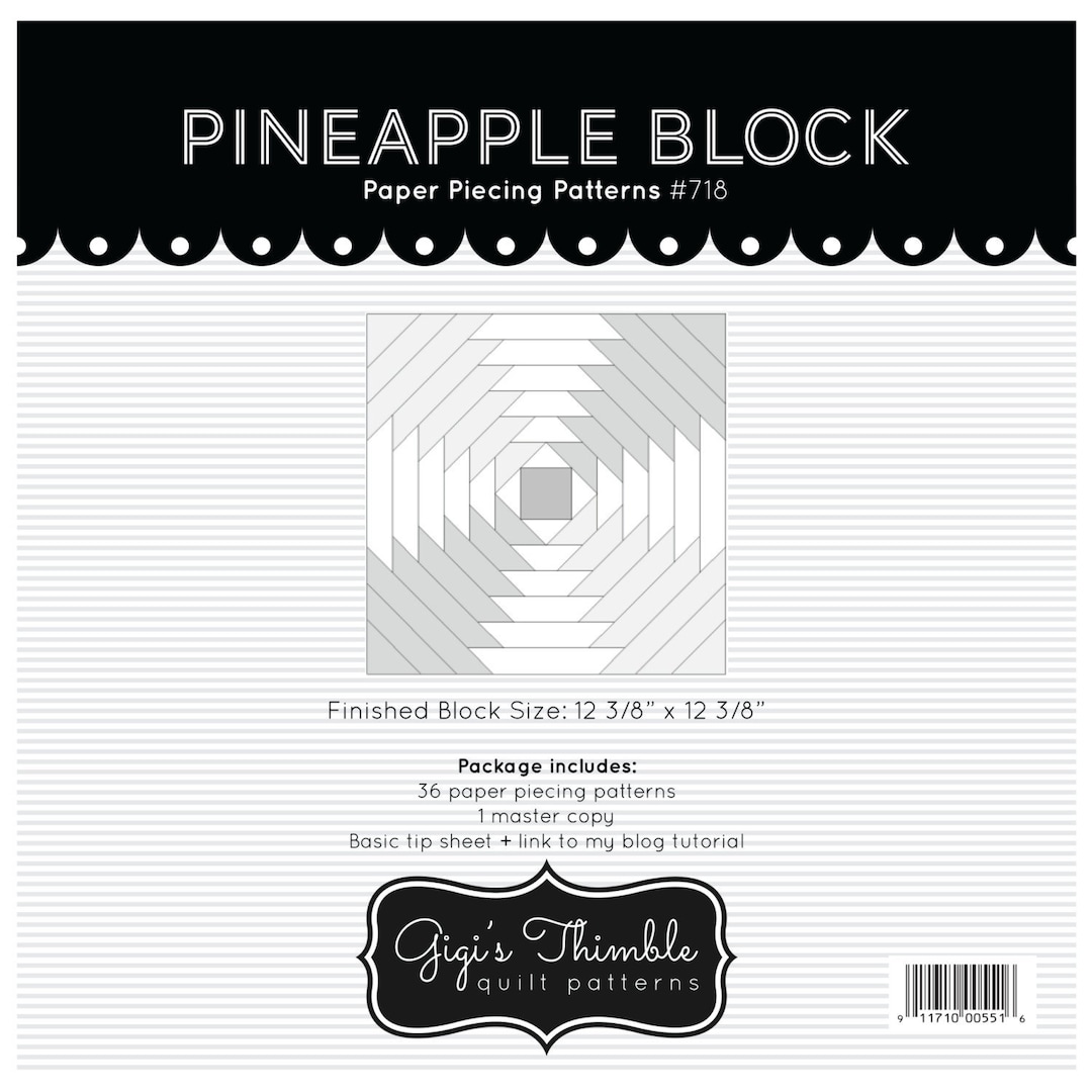 Pineapple Block Paper Piecing Patterns - Etsy