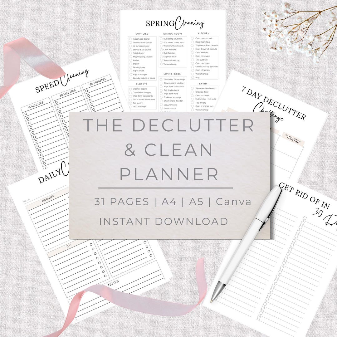 House Cleaning Planner | Cleaning Schedule & Checklist | A4 A5 Planner ...