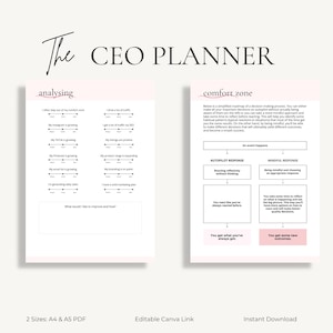Business Owner Planner | Goal Setting Planner | CEO Mindset Workbook | Entrepreneur Templates | A4 A5 Canva